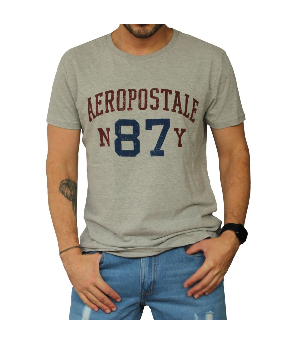 Aero Level 1 Graphic Tees Light Heather Gray Style 6813 aeropostale